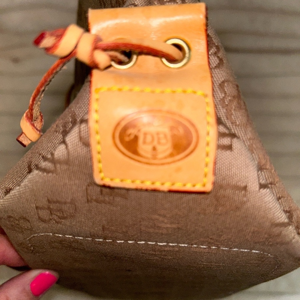 Dooney & Bourke Brown Monogram Tote with Tassel - Picture 4 of 13